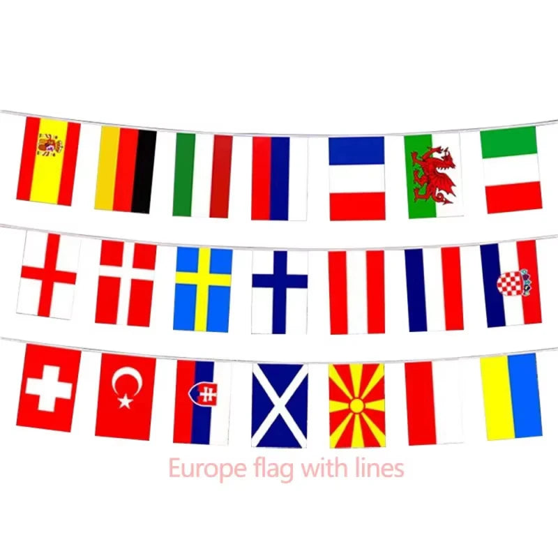 European Small Flags 12"