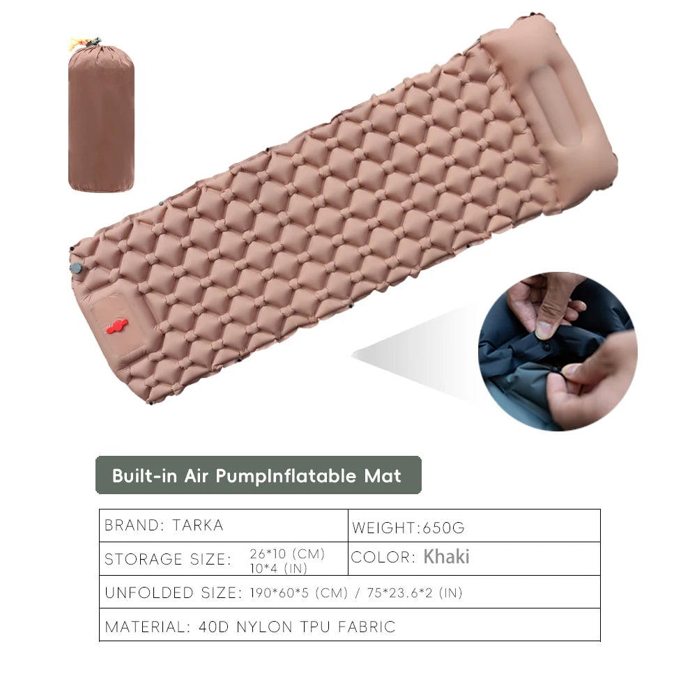 Camping Mats With Pillow Self-Inflating Mattress
