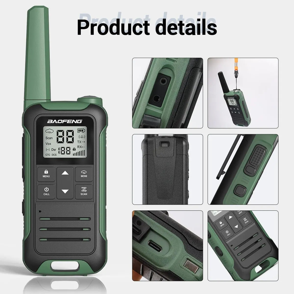 2pcs Mini Walkie Talkie Long Range