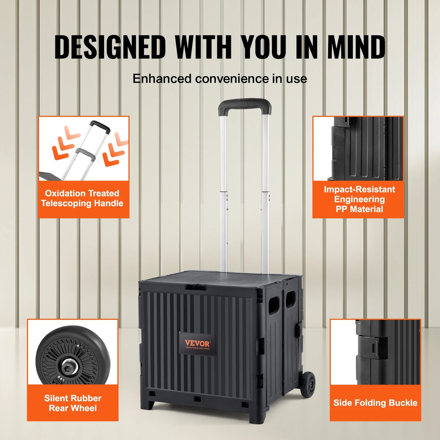 Utility Shopping Cart Portable Handcart Telescope Handle