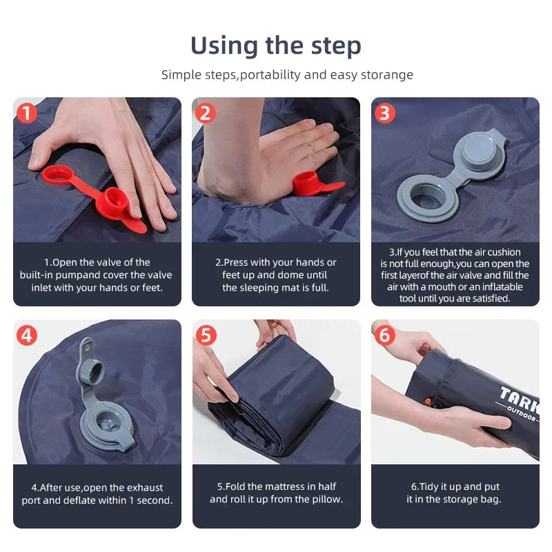 Camping Mats With Pillow Self-Inflating Mattress