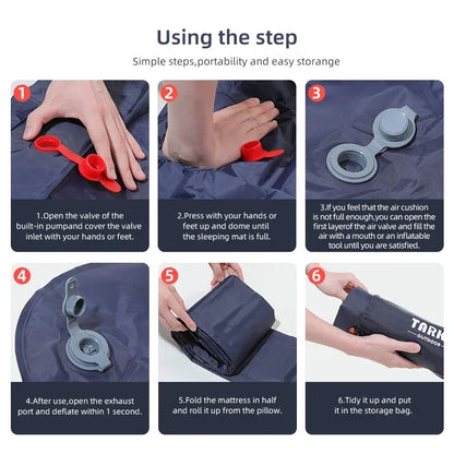 Camping Mats With Pillow Self-Inflating Mattress