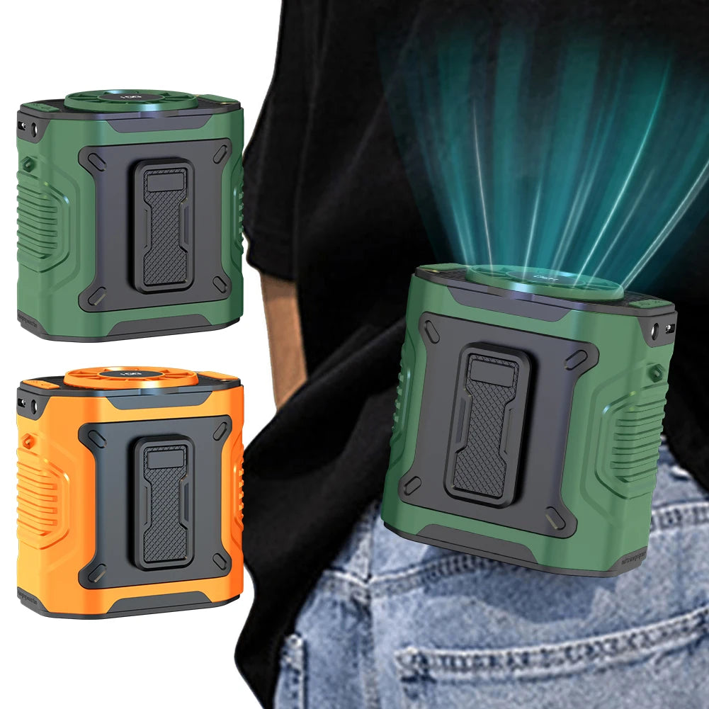 4000mAh Rechargeable Wearable Belt Clip Fan Portable