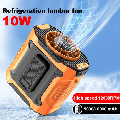4000mAh Rechargeable Wearable Belt Clip Fan Portable