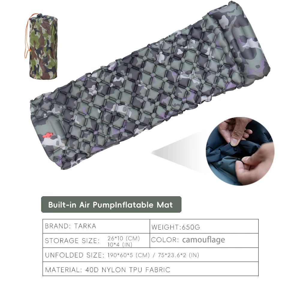Camping Mats With Pillow Self-Inflating Mattress