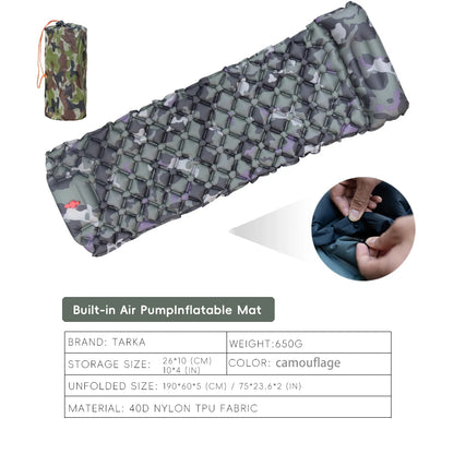 Camping Mats With Pillow Self-Inflating Mattress