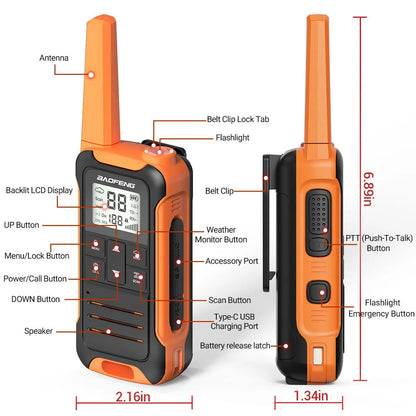 2pcs Mini Walkie Talkie Long Range