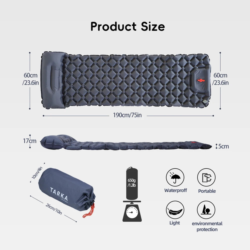 Camping Mats With Pillow Self-Inflating Mattress